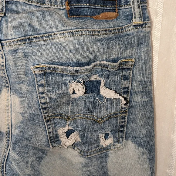 AMERICAN EAGLE OUTFITTERS Denim Shorts Bleached Distressed sz 29 - Picture 14 of 14